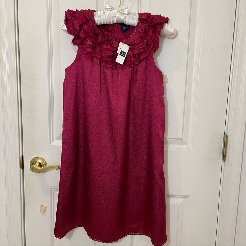 GapKids Magenta Ruffle Beaded Collar Party Dress
